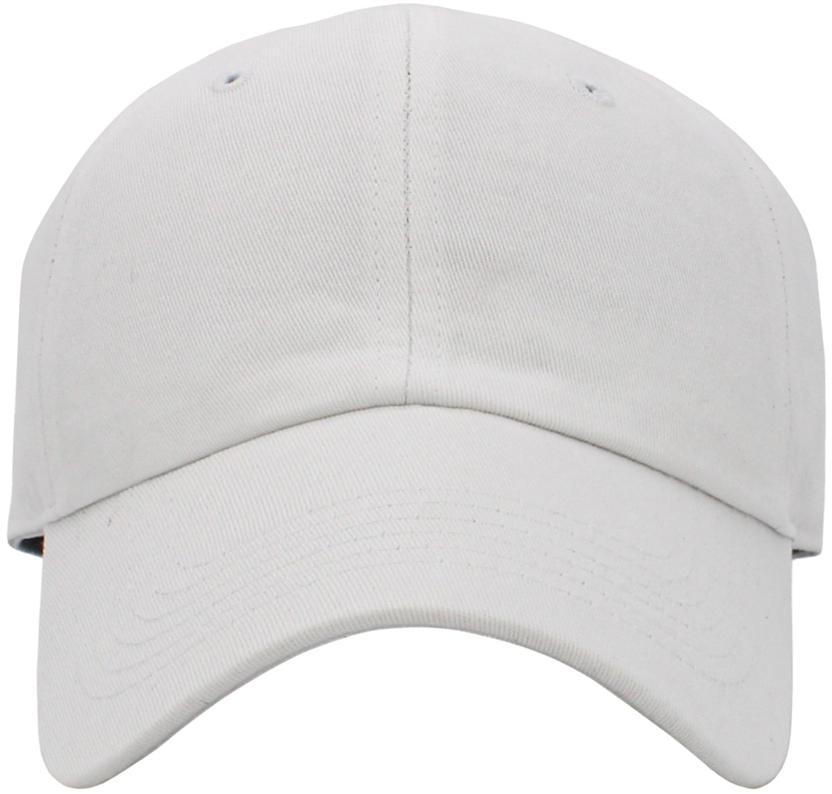 White Low Profile Baseball Caps Front View